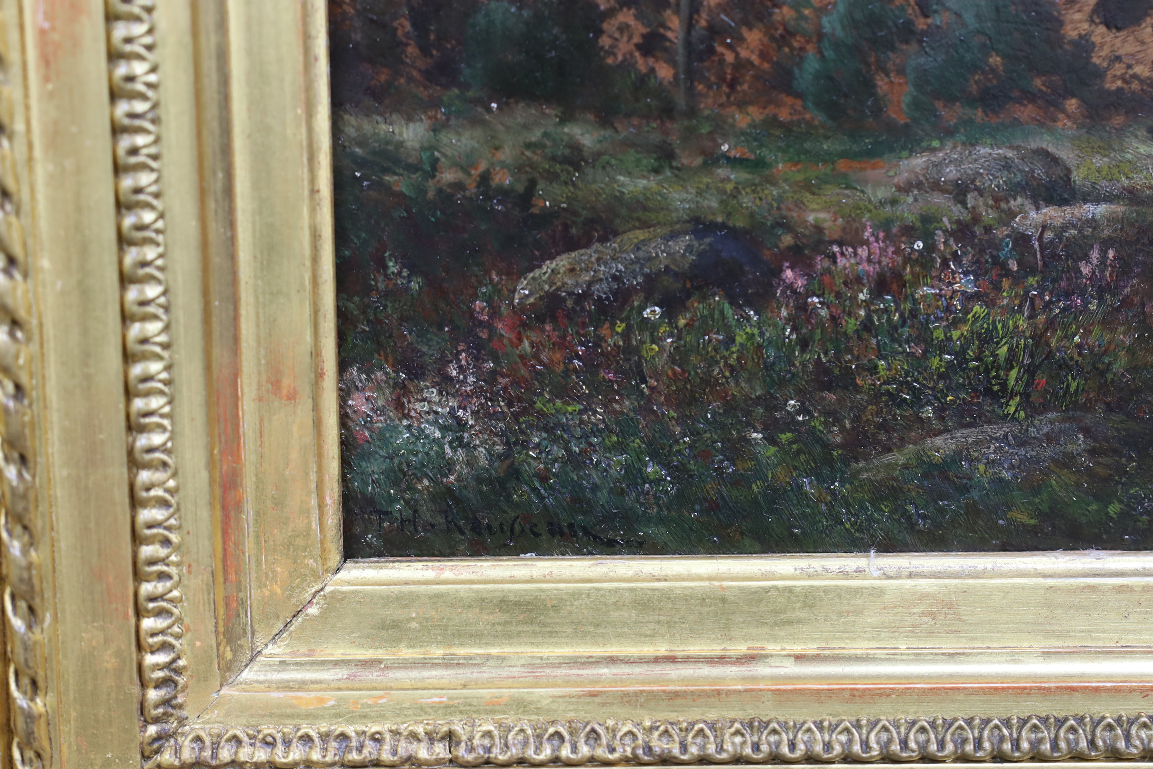 Theodore Rousseau (French, 1812-1867), Paysage à la Mare, c.1845-50, oil on wooden panel, 23 x 43cm